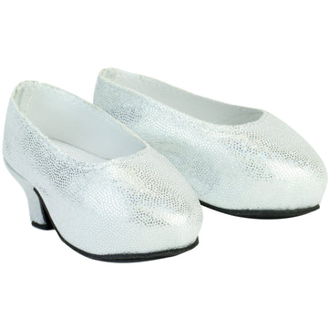 Sophia'S Sparkling High Heels With Closed Toes And Glitter Platform Pumps For 18 Inch Dolls, Silver