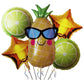 Jagmag Pineapple With Goggles Balloon Set, Glasses Pineapple Balloons,Pineapple Foil Balloons Fruit Foil Balloons For Summer The