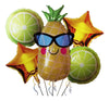 Jagmag Pineapple With Goggles Balloon Set, Glasses Pineapple Balloons,Pineapple Foil Balloons Fruit Foil Balloons For Summer The