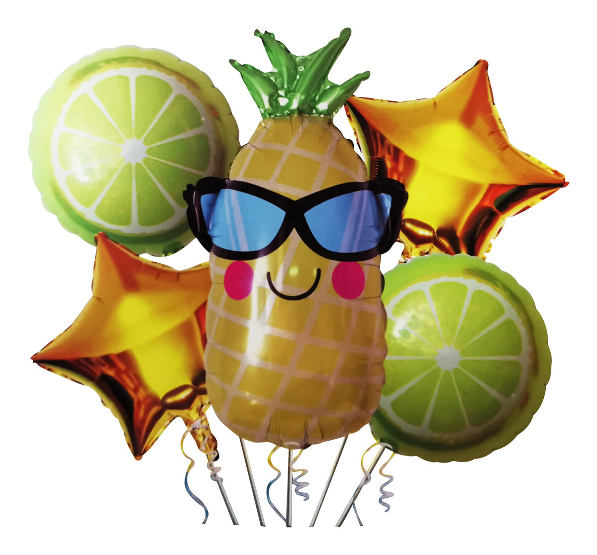 Jagmag Pineapple With Goggles Balloon Set, Glasses Pineapple Balloons,Pineapple Foil Balloons Fruit Foil Balloons For Summer The