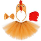 Jmkcoz Chicken 3D Animal Costume 3D Chick Headband Bowtie Tail Tutu Set For Halloween Christmas Cosplay Party (Khaki)