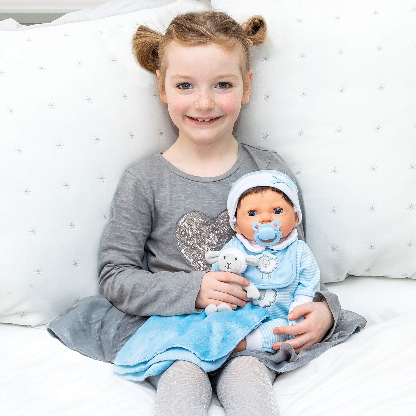 Tiny Treasures Baby Doll With Layette Set (Brown Hair) (Kk5354)