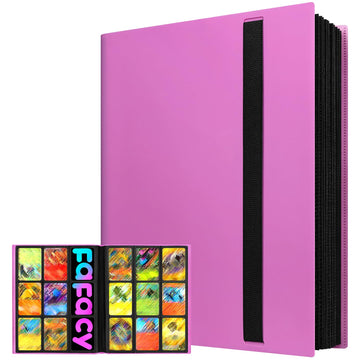 (2025) Trading Card Binder 9 Pocket  enhanced Sports Collection Binder Game Cards Book with Sleeves Side Loading  Anti-open Strap Double Sided Waterproof 360 Card Folder