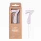 PHD CAKE 2.76 Inch Modern Rose Gold 7 Birthday Candles, Cake Number Candles for Party Celebration
