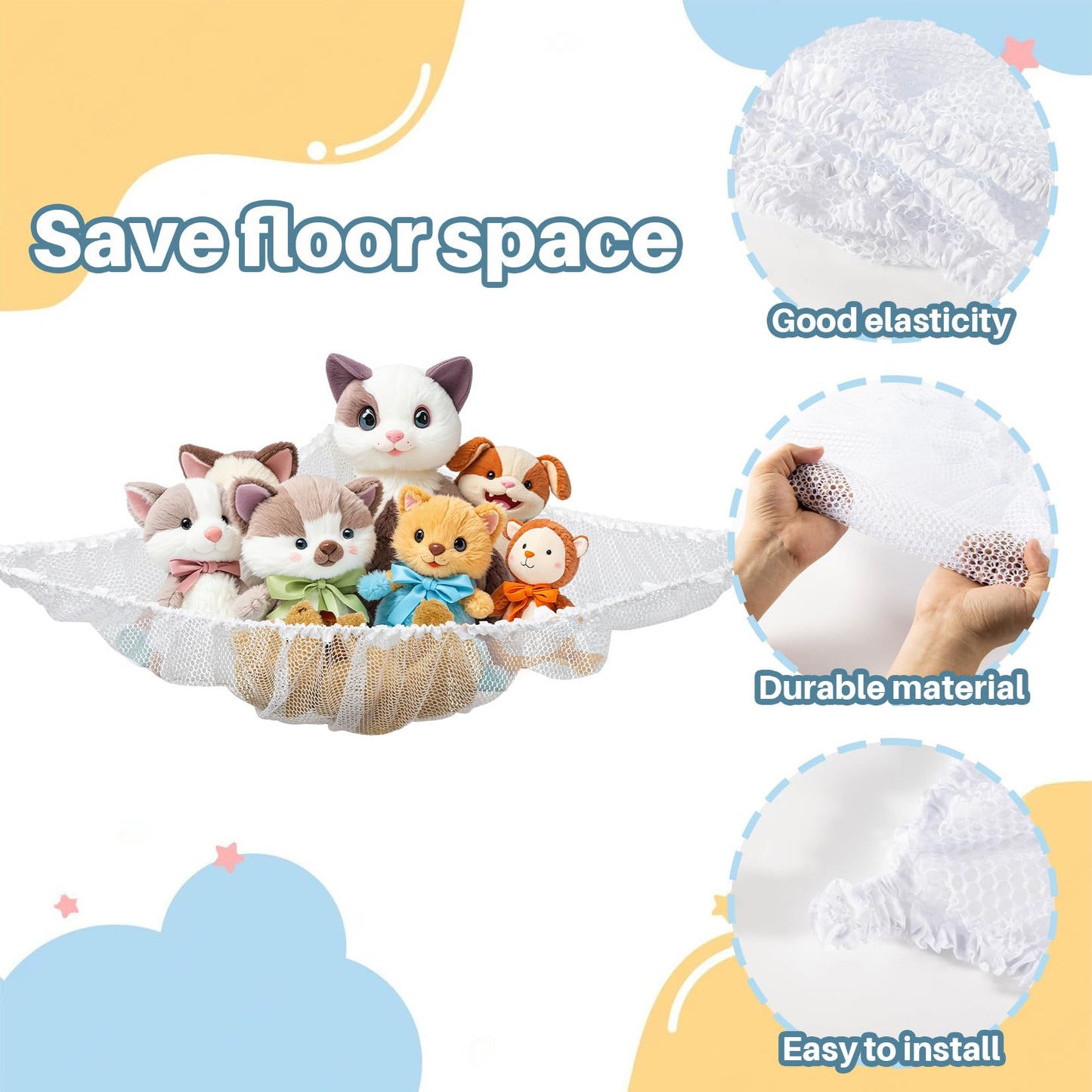 Maqihan Stuffed Animal Net Or Hammock - Stuffed Animal Storage Ideas Toy Hammock For Stuffed Animal Holder Net For Stuffed Anima