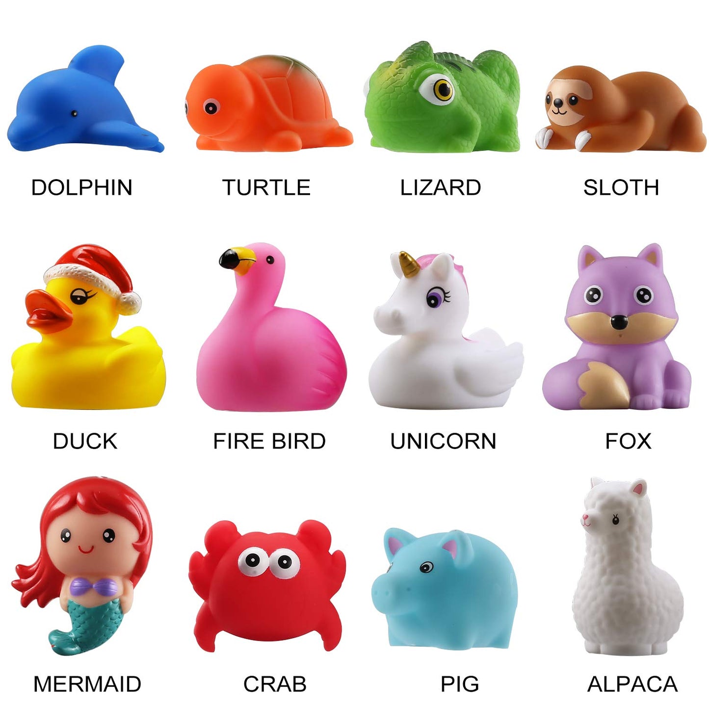 Laxdacee No Hole Bath Toy, 12 Pack Light Up Animal, Flashing Color Tub Toys For Toddler Swimming Pool Party Bathtub Bathroom Sho