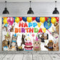 6 X 3.6Ft Cat Happy Birthday Backdrop Cat Birthday Sign Banner Kitties Birthday Party Supplies Decoration Pet Cat Paw Theme Birt
