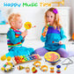 Raimy Kids Musical Instruments Set - Wooden Percussion Instruments Toy For Toddler Baby, Preschool Educational Music Toys For Boys And Girls With Carrying Bag (Yellow)