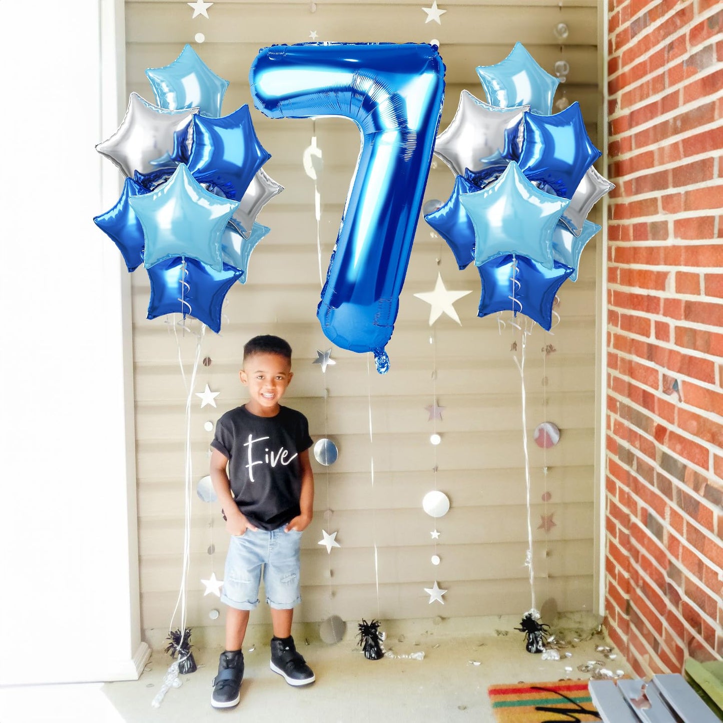 40 Inch Number 70 Balloons For Men, Dark Metallic Blue Large 70Th Birthday Balloon Decor, Silver Light Royal Sky Teal Blue Self