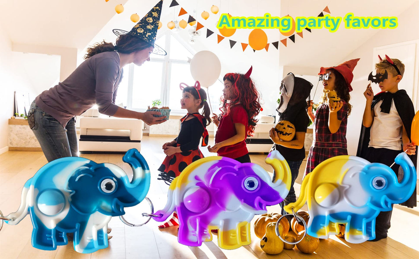 24 Packs Funny Present Unique Mini Elephant Assorted fidgets Bubble Toys for Kids Children Classroom Students Gifts from Teacher