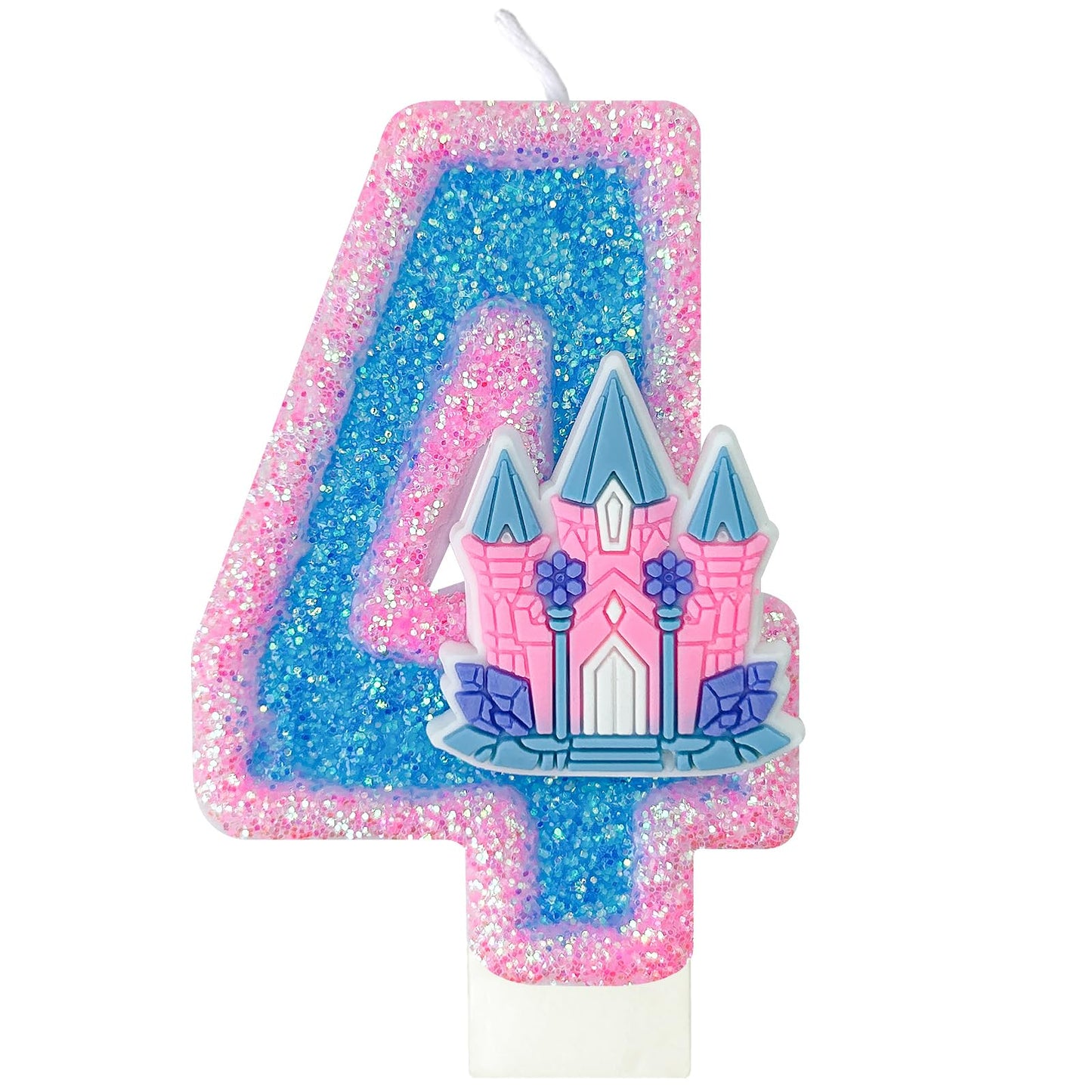 Zlongron Number 4 Candle, Birthday Candles, Suitable for Frozen Castle Theme Birthday, Party and Other Event Decorations, Suitab