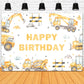 Mocsicka Construction Birthday Backdrop 7x5ft Dump Truck Excavator Crane Birthday Party Banner Digger Excavator Truck Background