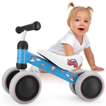 Hurtle 10-24 Months Baby Balance Bike - No Pedal Toddler Walker Trainer Riding Toys For Infant 1 Year Old Boys And Girls With 4 