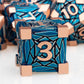ORIFANTOU Metal DND Dice Set Dungeons and Dragons Dice with Box, Copper Blue Debris D&D Dice RPG D and D Dice Role Playing Game