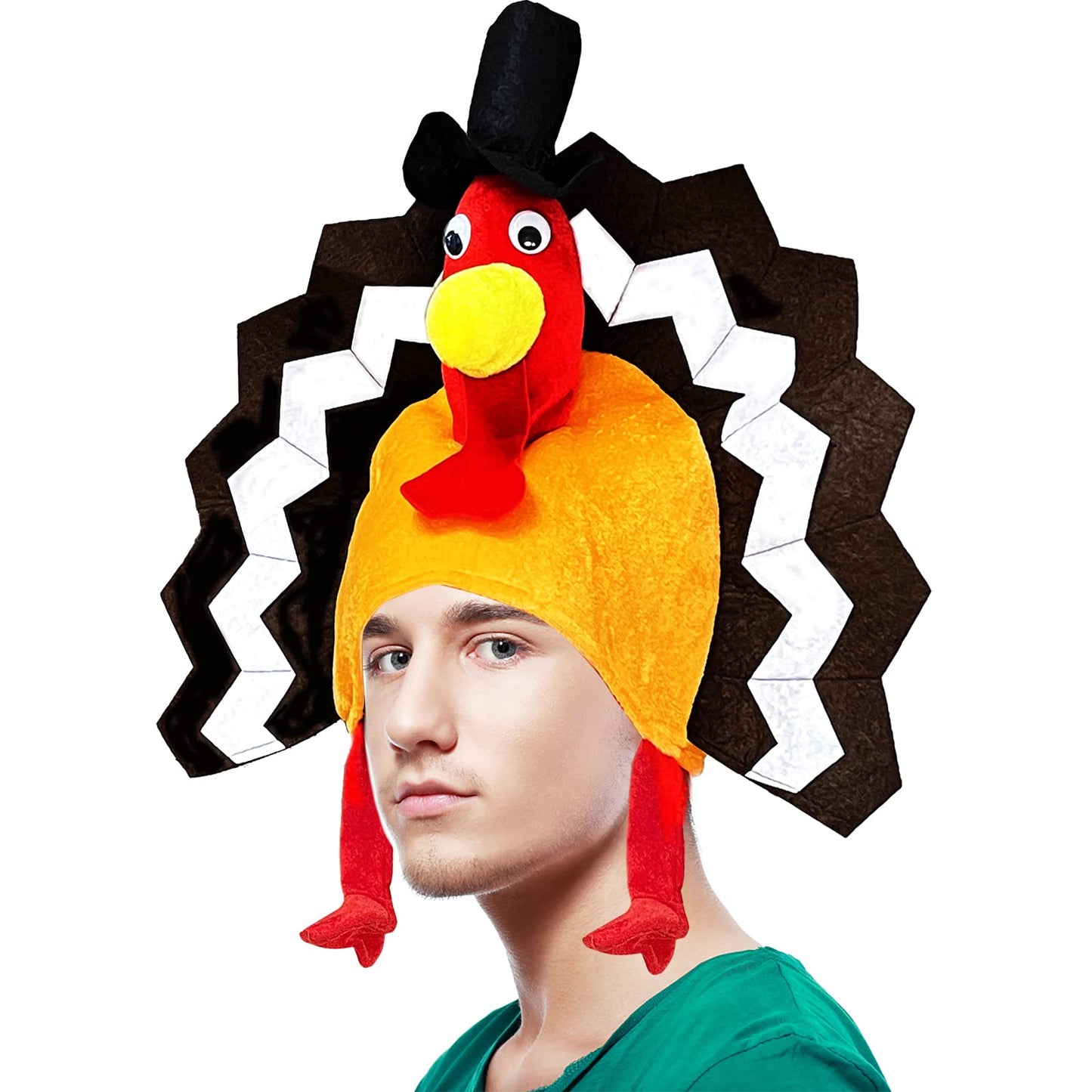 Wittocs 2 Pack Thanksgiving Turkey Hat for Marathon Carnival Party Halloween Cosplay Thanksgiving Fall Dress Up Party