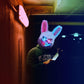 ZONESTA Purge Mask Light Up,LED Scary Furry Bunny Mask Bloody Plush Creepy Cosplay Halloween Costumes