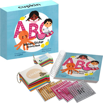 Cupkin Mosaic Sticker Art Kits For Kids And Adults - Abc Mosaics Art Craft Kit For Boys And Girls - 52 Page Sticker By Number Mo