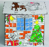 TengRui My Own Coloring Playhouse Kid Foldable Play House Kit enhanced Paper Corrugated Cardboard Child DIY Hand Drawing Painting and Imagination Training Toy Markers Included(Christmas Cottage)