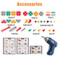 Magic Montessori Play Toolbox With Drill, 203Pcs Magic Montessori Play Toolbox Bear-Themed, 2D/3D Creativity Tool Box Montessori