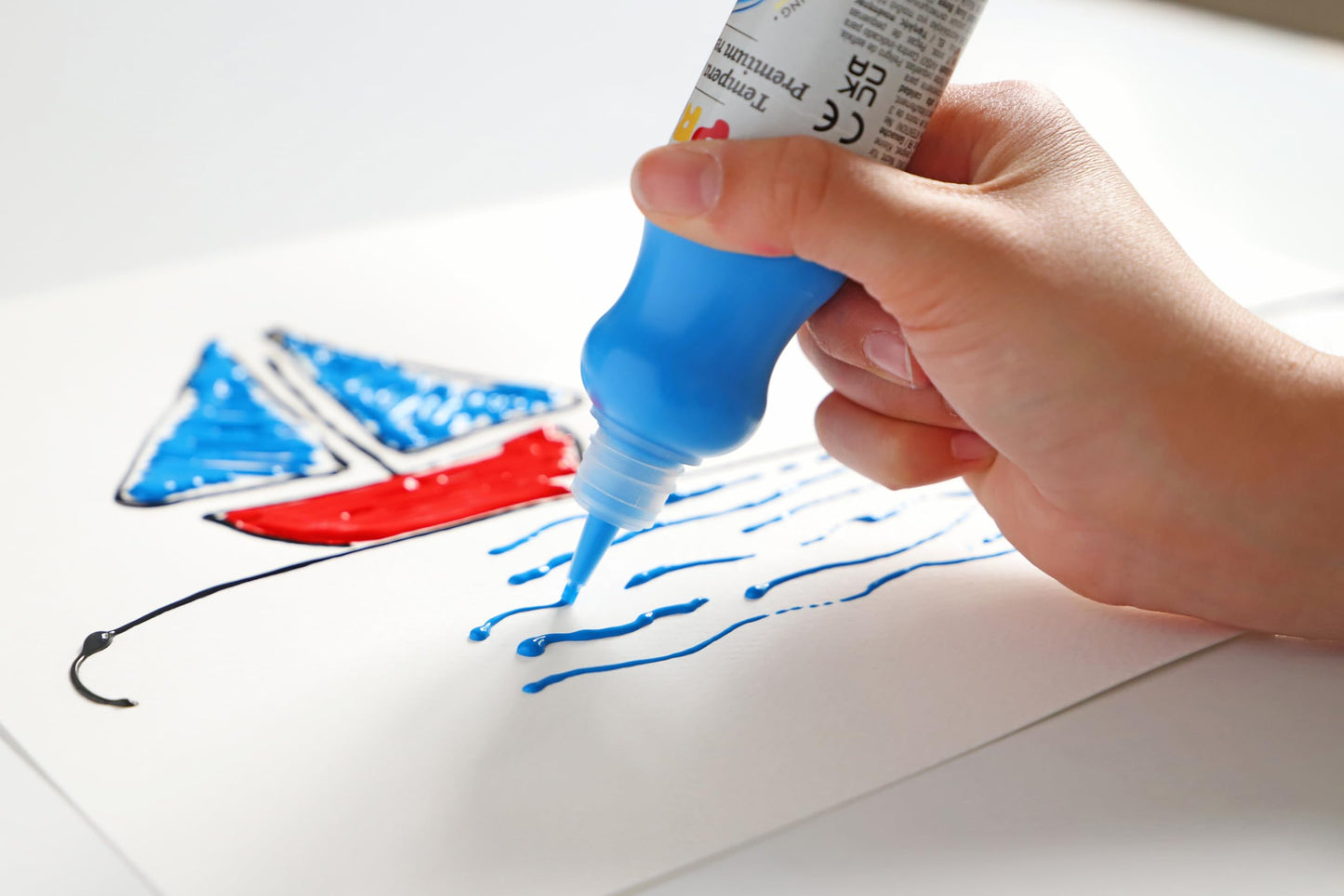 PRIMO Tempera Paint Bottle, 50ml, Black, Non-Toxic, Ergonomic, For Young Artists