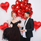 12 Pcs Heart Balloons, 18 inch Red Heart Shaped Balloons, Big Heart Mylar Helium Balloons, Heart Love Foil Balloons for Wedding