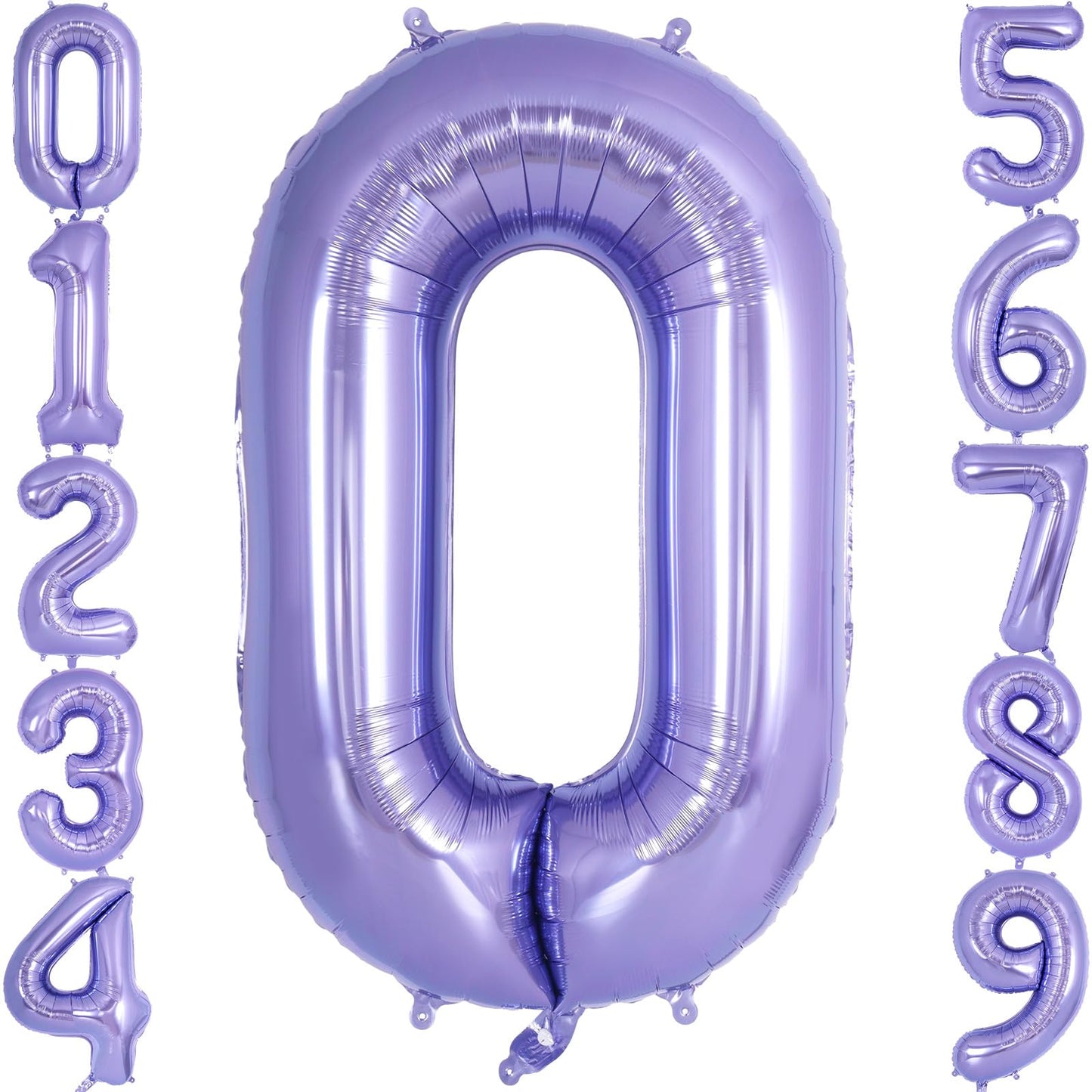 AIQINHU Purple Foil Number 0 Balloon, 40 Inch Giant Mylar Balloon for Birthday Party Decorations and Anniversaries