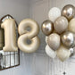 Number 18 Balloon Beige,40 Inch Large Cream Foil 18Th Birthday Balloons,Digital 18 Helium Mylar Balloons For Boys Girls 18Th Bir