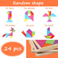 Syhood 24 Pieces Tangrams Puzzles For Students Party Favors Wooden Tangram Pattern Blocks Brain Logic Blocks For Manipulatives Games Educational Gifts And Party Favors(Bright)