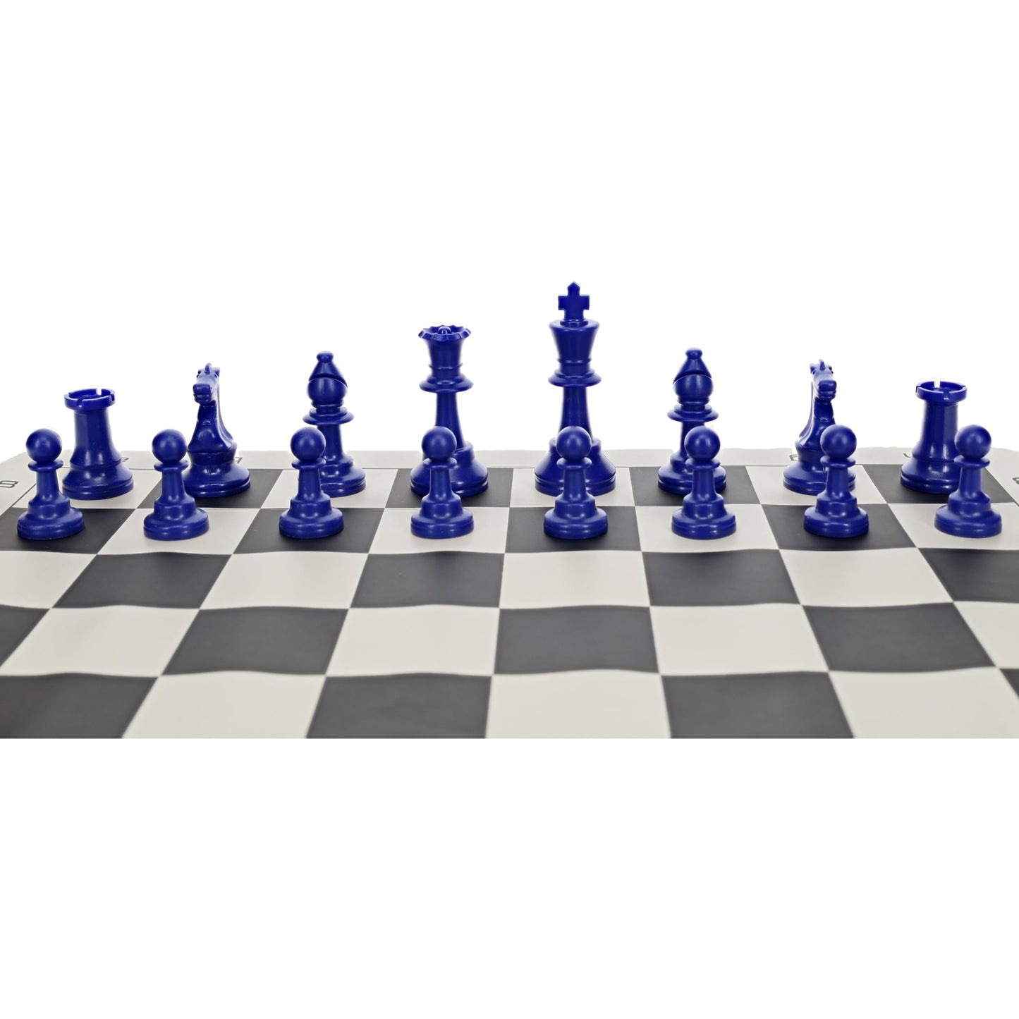 We Games Color Bright Plastic Staunton Tournament Chess Pieces With 3.75 In. King - Half Chess Set Of Chess Pieces Only, Blue