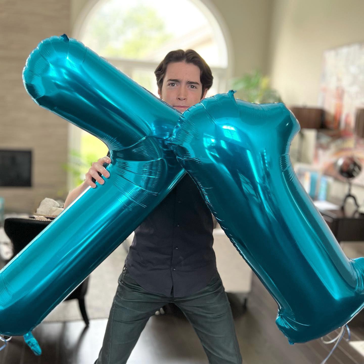 7 Balloon, Blue Number Balloons 40 Inch, 7Th Birthday Decorations For Kids Girls Boys, Blue Party Decoration For Women Men, Numb