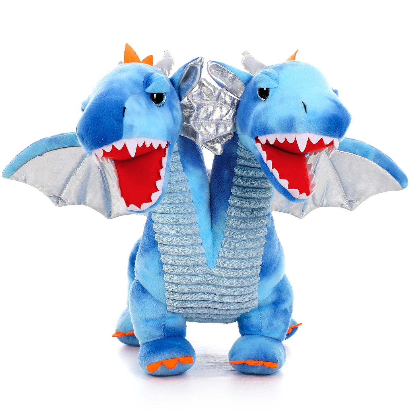 Tezituor Double Headed Dragon Stuffed Animals, 5 PCs Stuffed Dinosaur Plush Toys Set, Mommy Dragon with 4 Baby Dinosaurs Plushie