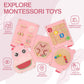 Monlurd Hippo Montessori Educational Activity Cube, Sensory Wall Toys For Daycare And Playroom Furniture, Interactive Wooden Lea