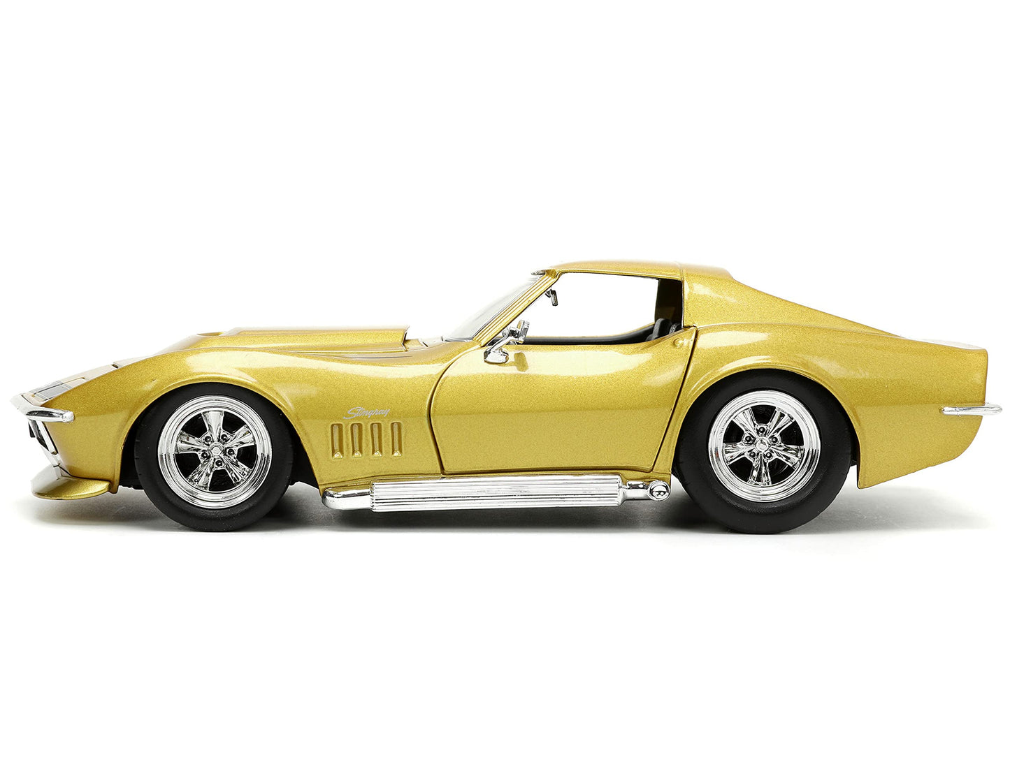 Jada Toys Big Time Muscle 1:24 1969 chevy corvette Stingray ZL-1 Die-cast car gold Toys for Kids and Adults