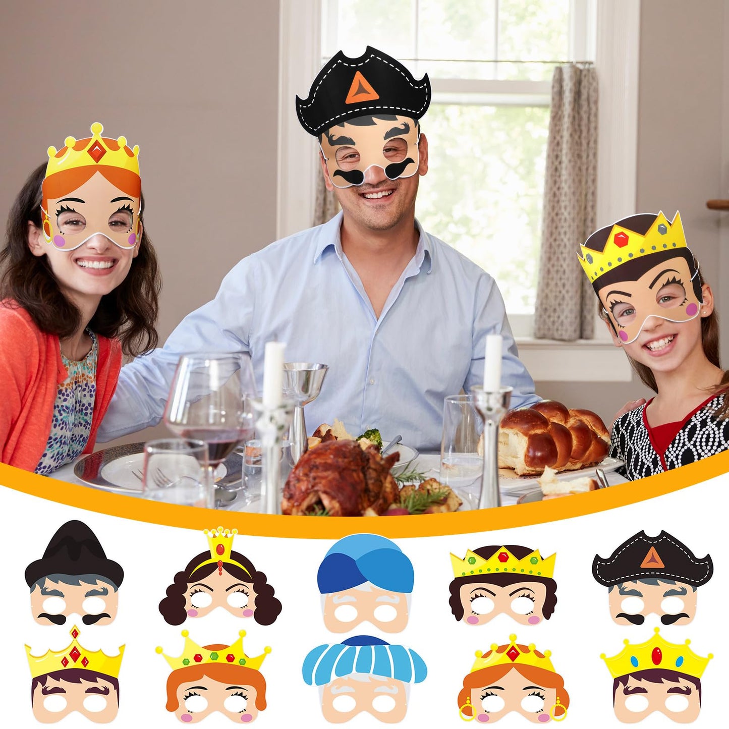 Hotop 30 Sets Purim Masks For Kids Decorations Jewish Party Diy Purim Masks For Kids Jewish Costume Gifts Game Role Play Cosplay