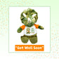 Flutter Hut Get Well Soon Triceratops Plush Dinosaur Message T-Shirt Orange Sleeves 8 Inches