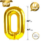 Gold Number 0 Balloon 40 Inch, 0 Balloon Numberfor 10Th 20Th 30Th 40Th 50Th 60Th Birthday Decorations, Gold Party Supplies For M