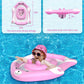 Relaxing Baby - Pool Float With Adjustable Seat Pocket,Baby Swimming Float With Canopy Of Upf 50+ Uv Protection, Super Safety Bear-Shaped Baby Floats For 6-36 Months,Pink Bear