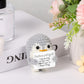 Mini Funny Positive Penguin, Cute Potato 2.6 Inch Knitted Penguin Toy With Positive Card Positive Penguin Crochet Doll Cheering Gift For Graduation Family Friend Encouragement Party Decoration(Gray)