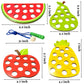 4 Pack Wooden Lacing Toy,Educational Threading Activity Puzzles,Learning Fine Motor Skill Travel Toy,Wooden Fruit Threading Set For Toddlers Kids 3 4 5 Year 1 Apple,1 Watermelon,1 Pineapple,1 Pear
