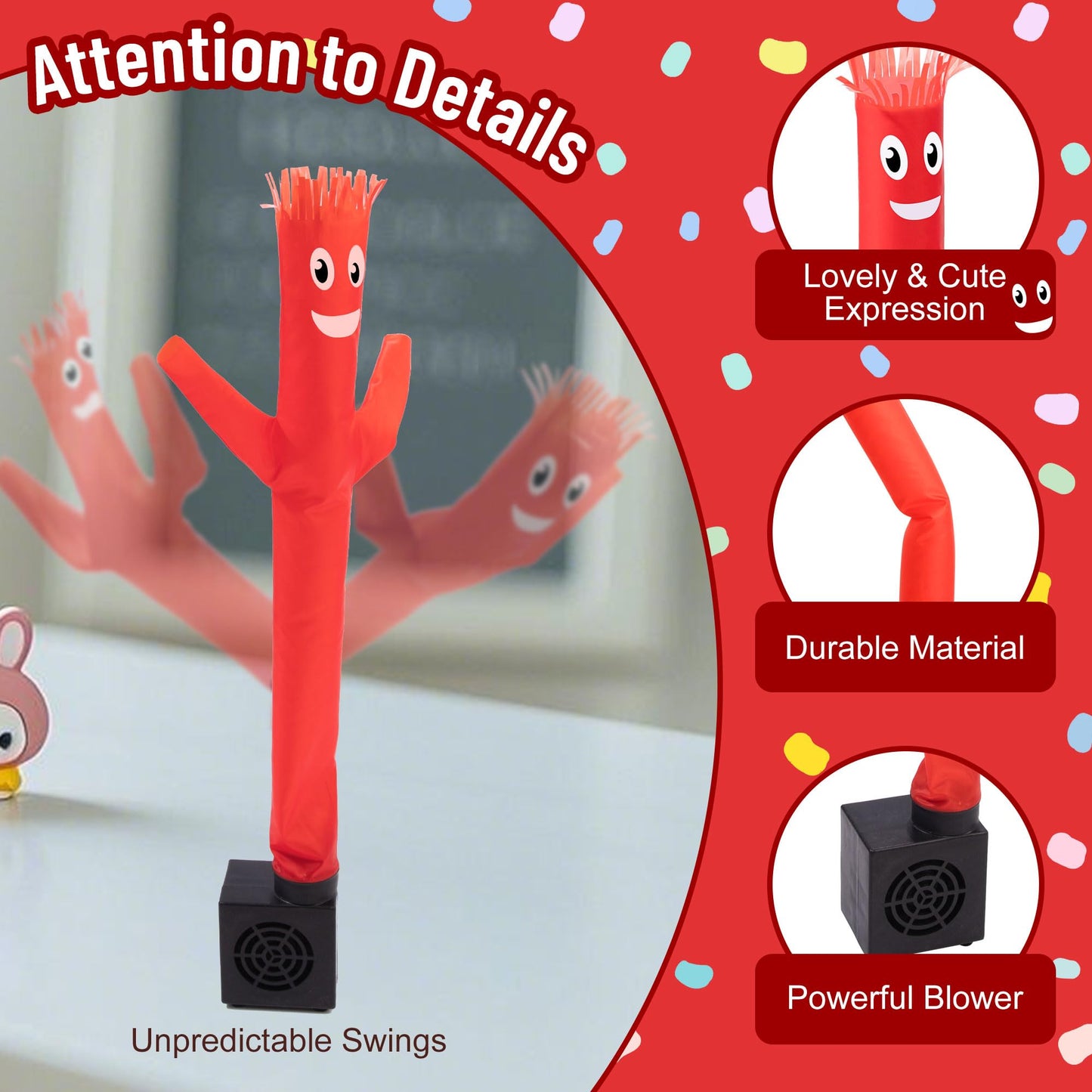 Gangban Mini Wacky Waving Inflatable Tube Guy, Desktop Mini Inflatable Tube Man with Blower Gag Prank Gift for Office Birthday P