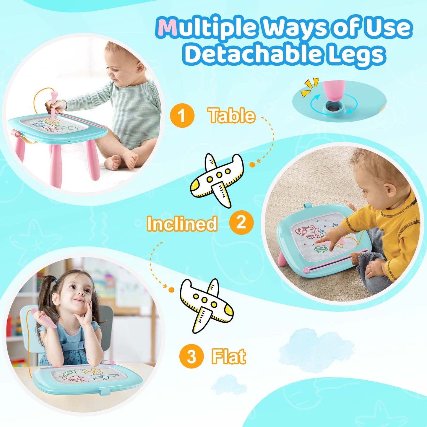 Kikidex Toddler Toys For 1 2 3 Years Old, Sturdy Magnetic Doodle Scribbler Board, Entertainment Toys For Kids, Reusable And No M
