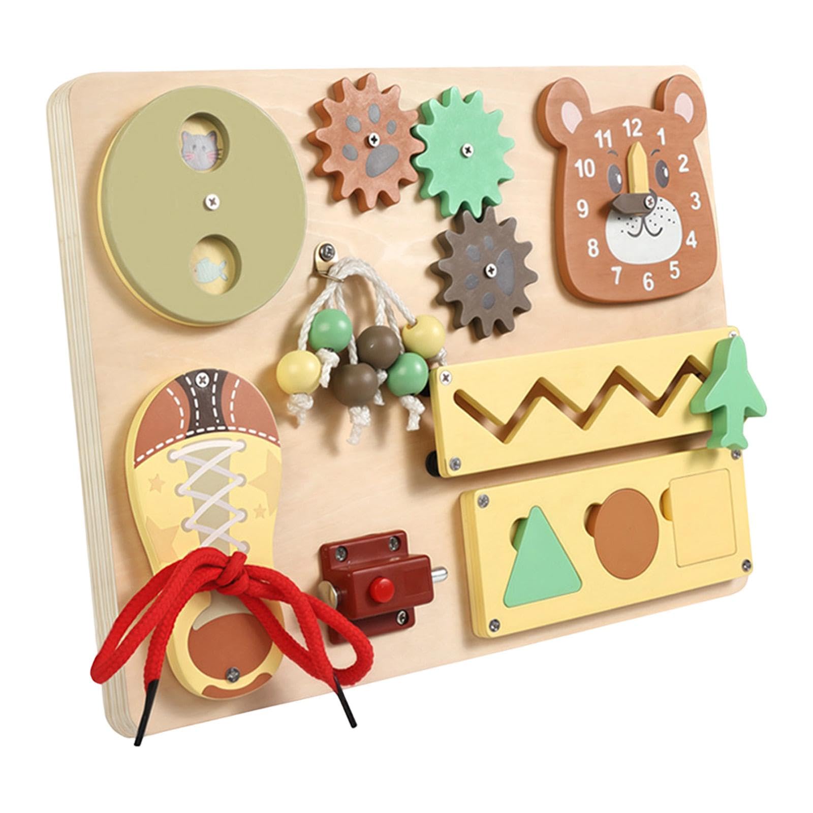 Atorse Kids Busy Board Activity Board Child Baby Gift Boys Girls Wooden Sensory Toy Baby | Toys For Baby | Developmental Baby To