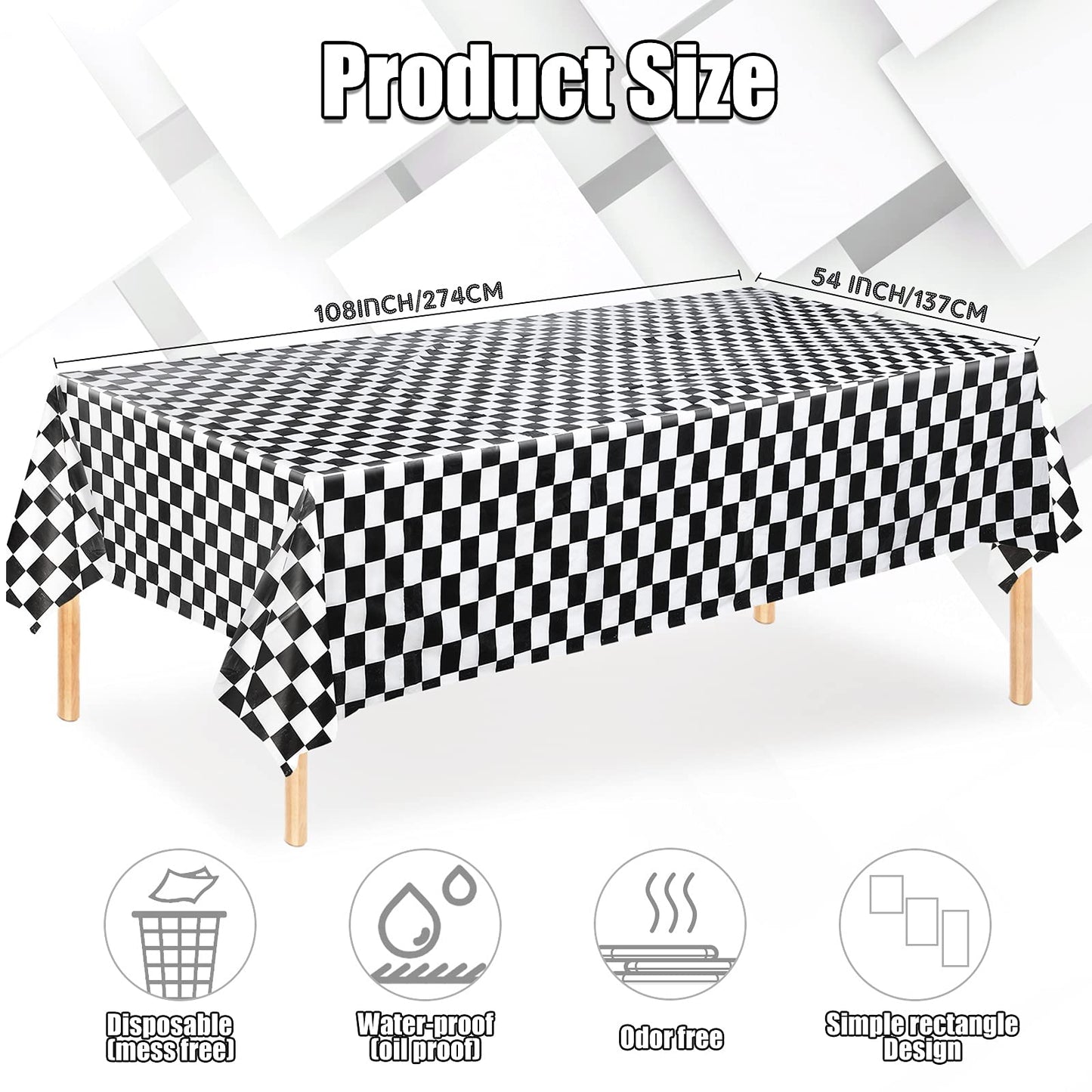 Monster Truck Party Supplies Include 1 Piece Monster Truck Backdrop 1 Piece Plastic Checkered Flag Tablecloth, Happy Birthday Mo