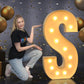 Imprsv Marquee Light Up Letters, Mosaic Letters 4Ft Marquee Letters For Baby Shower Engagement Graduation Party Decor, Large Mar