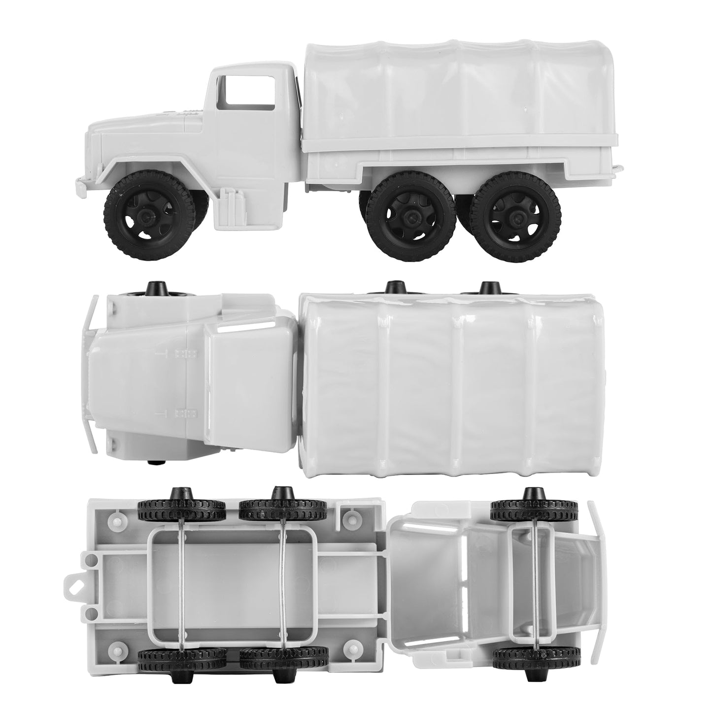 TimMee Plastic Army Men TRUCKS - White M34 Deuce and a Half Cargo Vehicles US Made