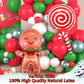 Christmas Balloon Garland Arch Kit, Christmas Balloon Arch With Metallic Green Red White Christmas Latex Balloons Snowflake Sant