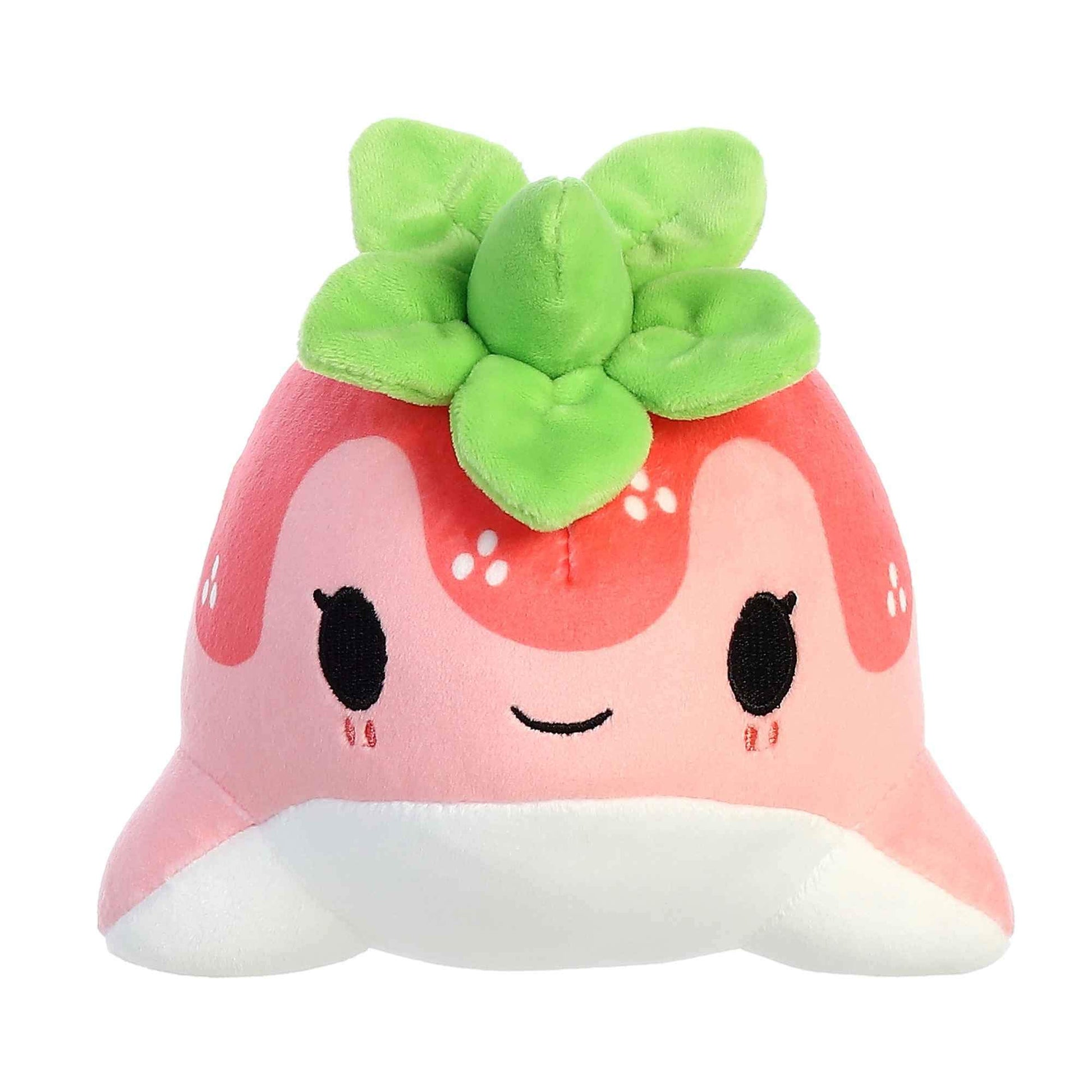 Aurora® Enchanting Tasty Peach® Strawberry Nomwhal Stuffed Animal - Bright & Colorful Design - Showpiece Plush - Pink 7 Inches
