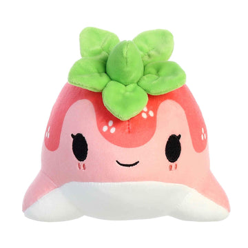 Aurora® Enchanting Tasty Peach® Strawberry Nomwhal Stuffed Animal - Bright & Colorful Design - Showpiece Plush - Pink 7 Inches