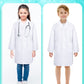Seajan 12 Pcs Unisex Kids Lab Coat Bulk Soft Kids Scrubs White Doctor Coat Scientist Halloween Costume For Boys And Girls (M Siz