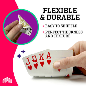 Copag 1546 Design 100% Plastic Playing Cards, Poker Size (Standard) Green/Burgundy (Jumbo Index, 1 Set)